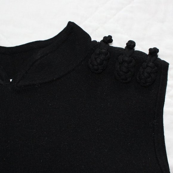 NWT Sleeveless Black Silk Top with Shoulder Detail - Picture 6 of 12